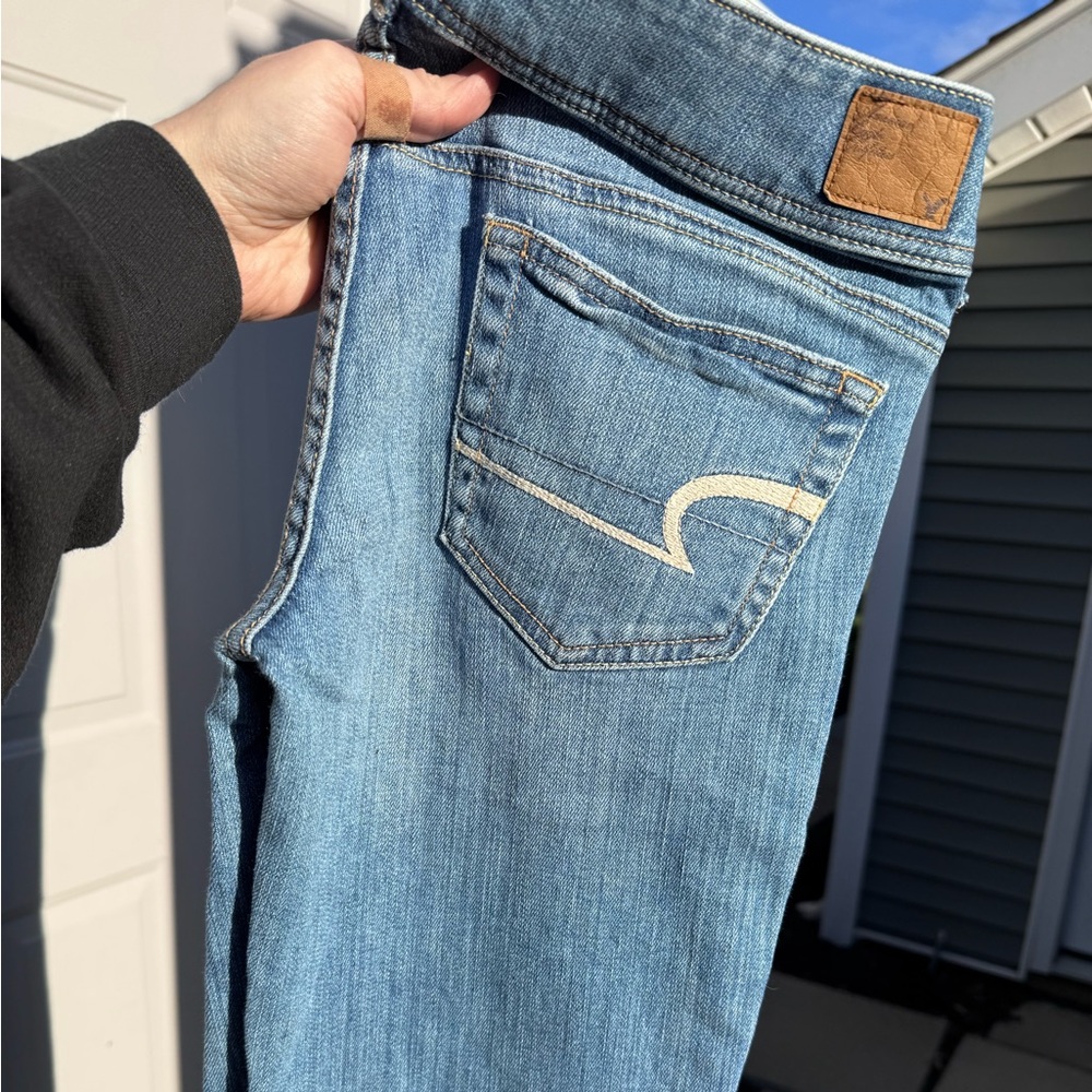 American eagle slim boot lighter wash jeans sz6 regular length 30” inseam